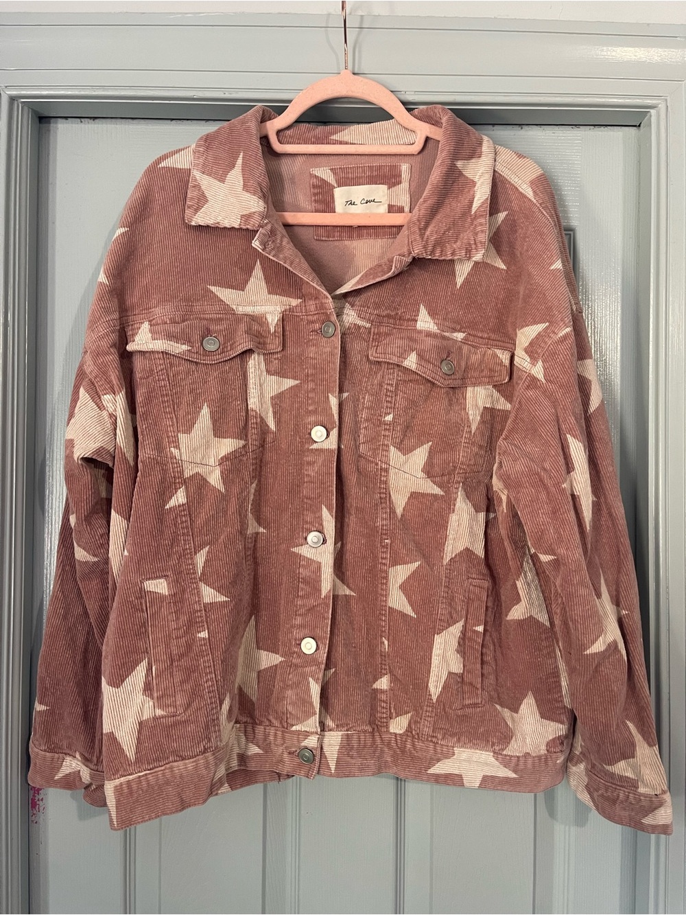Star-Print Corduroy Jacket in Dusty Rose by The Coterie